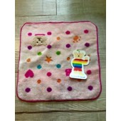 jp723-日本製彩虹熊毛巾手帕(白色點點款)