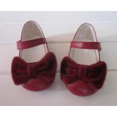 B705-美麗的暗紅蝴蝶公主皮鞋13.5-16CM