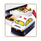 JP681-日本進口TOMICA警察車立體造型雙層便當盒/餐盒(附束帶) 