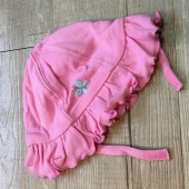 H512-nursey粉色刺繡蝴蝶嬰兒外出帽6-9m