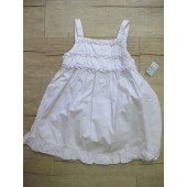 A025W-GYMBOREE細肩鬆緊胸棉洋裝3T(白款)