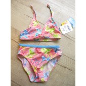 Q977-歐美BUNZ小童單品泳裝-粉橘藍蝴蝶兩件式2T/3T