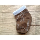 14K015-英國維他命小BB出生嬰兒襪0-3M(咖啡牛仔款)