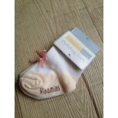 14K015-英國維他命小BB出生嬰兒襪0-3M(粉蝴蝶結款)