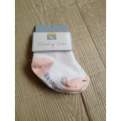 14K015-英國維他命小BB出生嬰兒襪0-3M(粉單款)