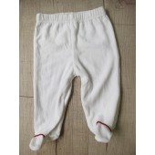 14P179-歐美混款絲絨包腳嬰兒褲(法國OBAIBI-素白紅線款)6M