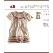 WA403-HM限定歐洲針織羊毛米色民族風裙6-18M