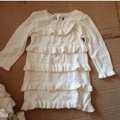 14A115-OLDNAVY/GAP剪標針織蛋糕長袖一件裙(白)3-9M
